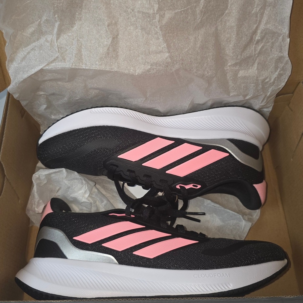 Adidas‎ Runfalcon 5 J Kids Running Shoes Black Pink Silver IE8585 Size 5.5Y NEW - Picture 5 of 6